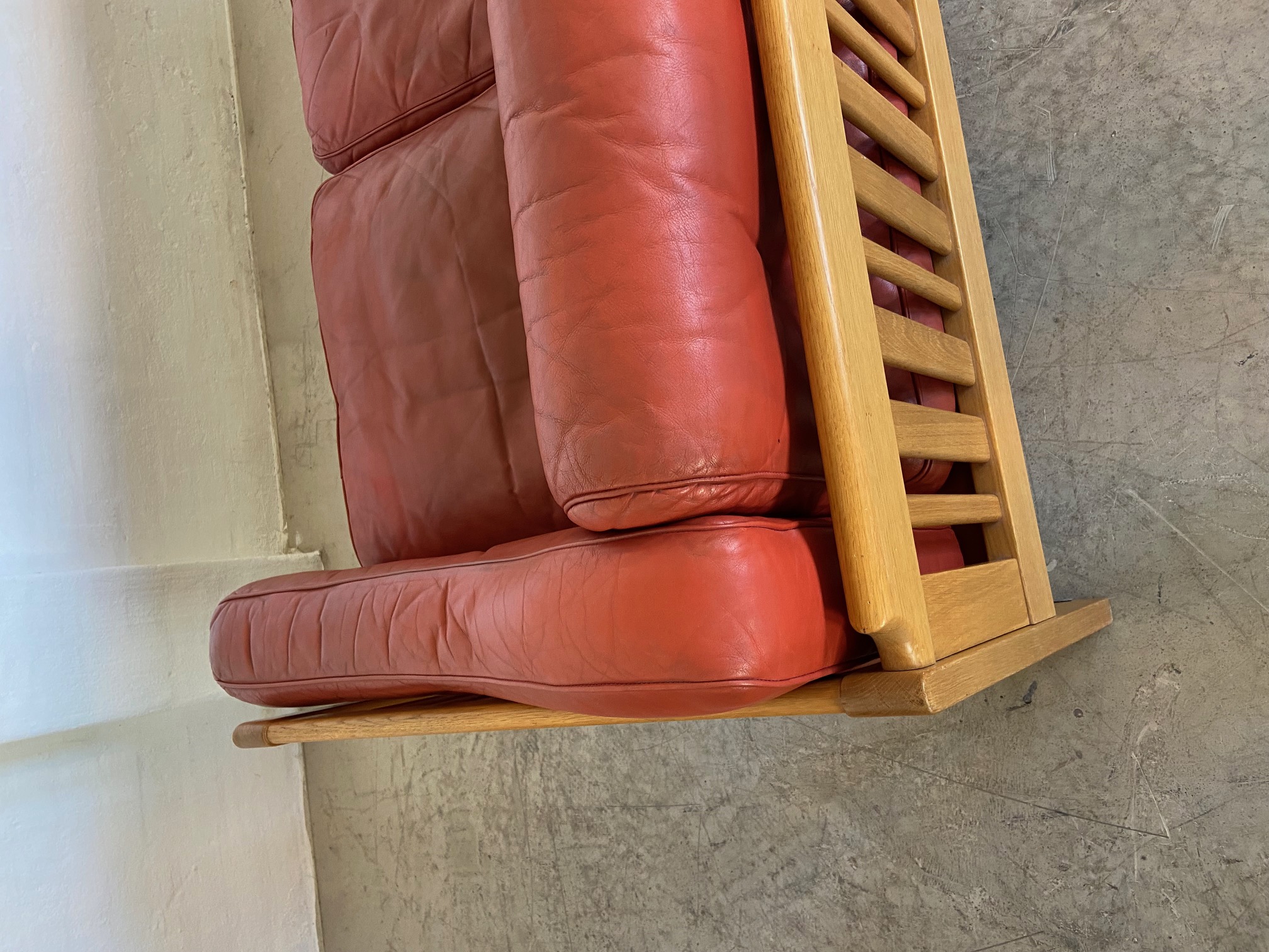 Vintage Swedish Mid Century  3 Person Sofa in Cognac Leather 1970,s