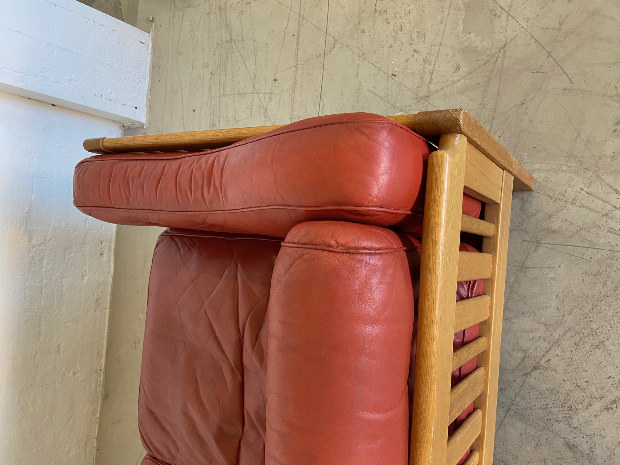 Vintage Swedish Mid Century  3 Person Sofa in Cognac Leather 1970,s