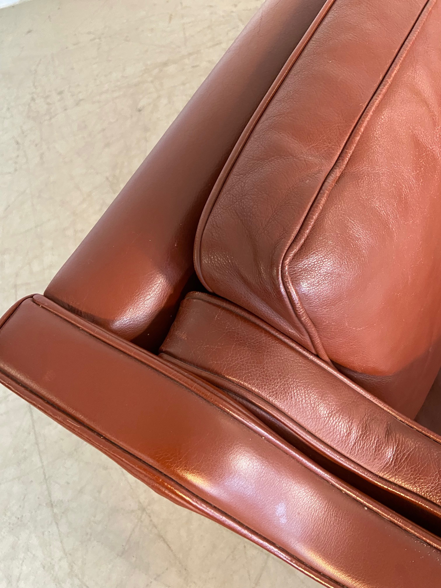 Vintage Danish Mid Century Mogans Hansen  3 Person Sofa in Cognac leather