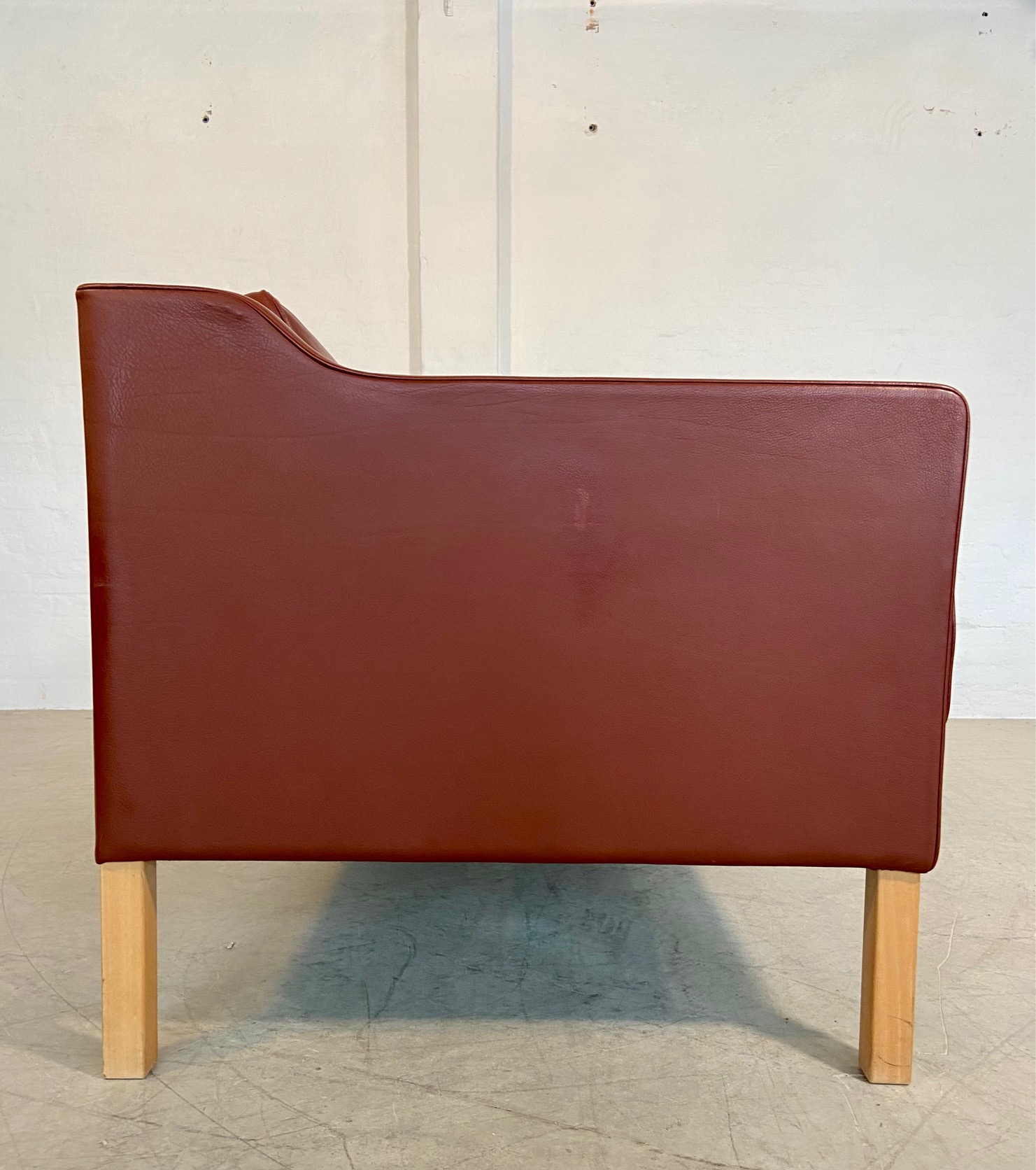 Vintage Danish Mid Century Mogans Hansen  3 Person Sofa in Cognac leather