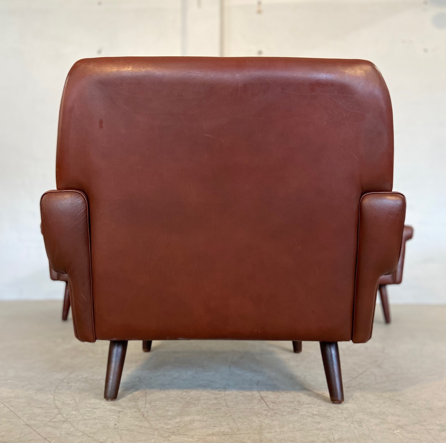 Vintage Danish Retro Svend Skipper Leather Lounge Chair 1960,s