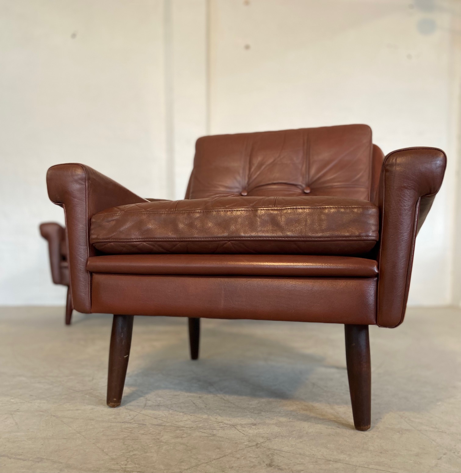 Vintage Danish Retro Svend Skipper Leather Lounge Chair 1960,s