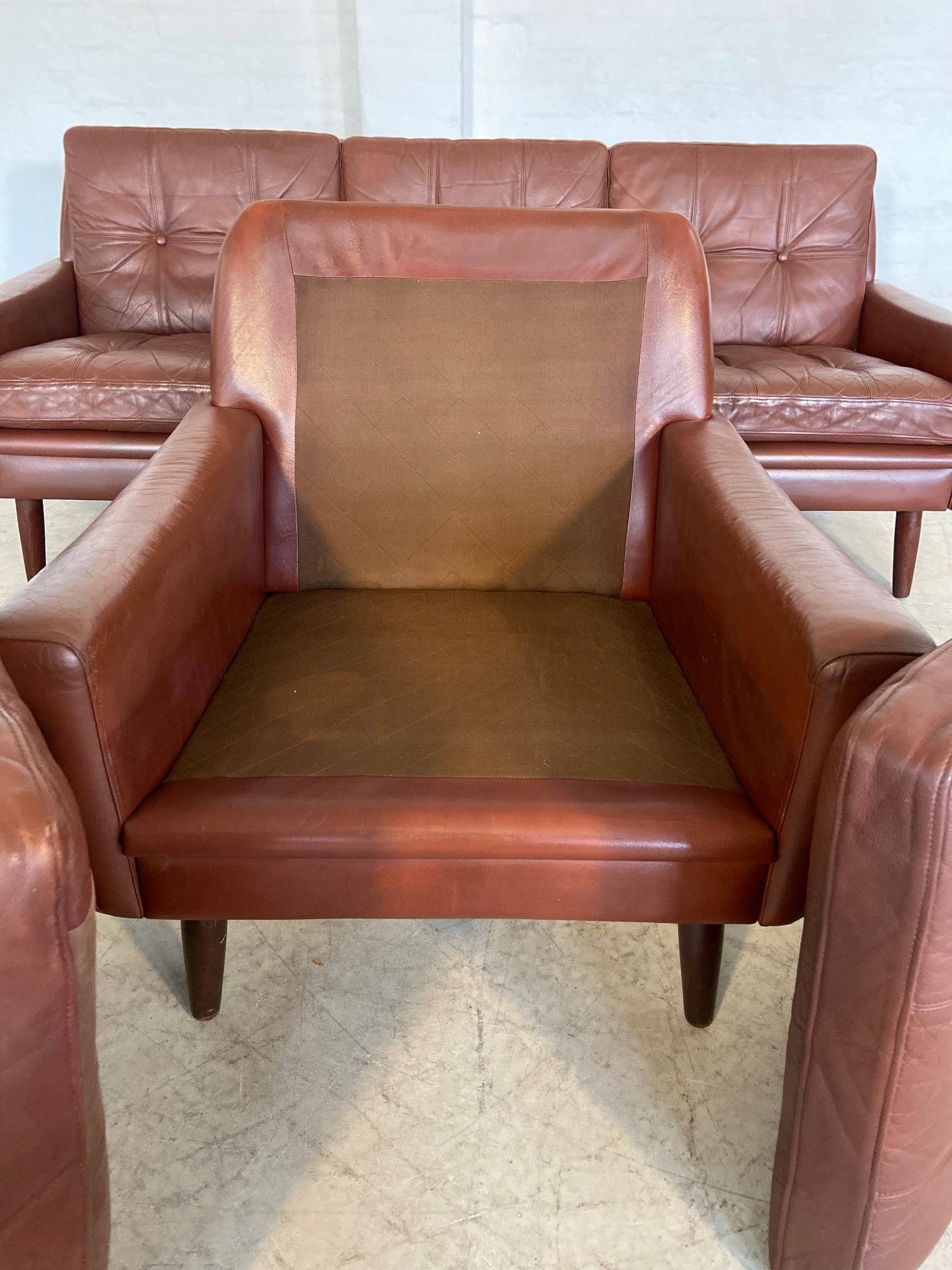 Vintage Danish Retro Svend Skipper Leather Lounge Chair 1960,s