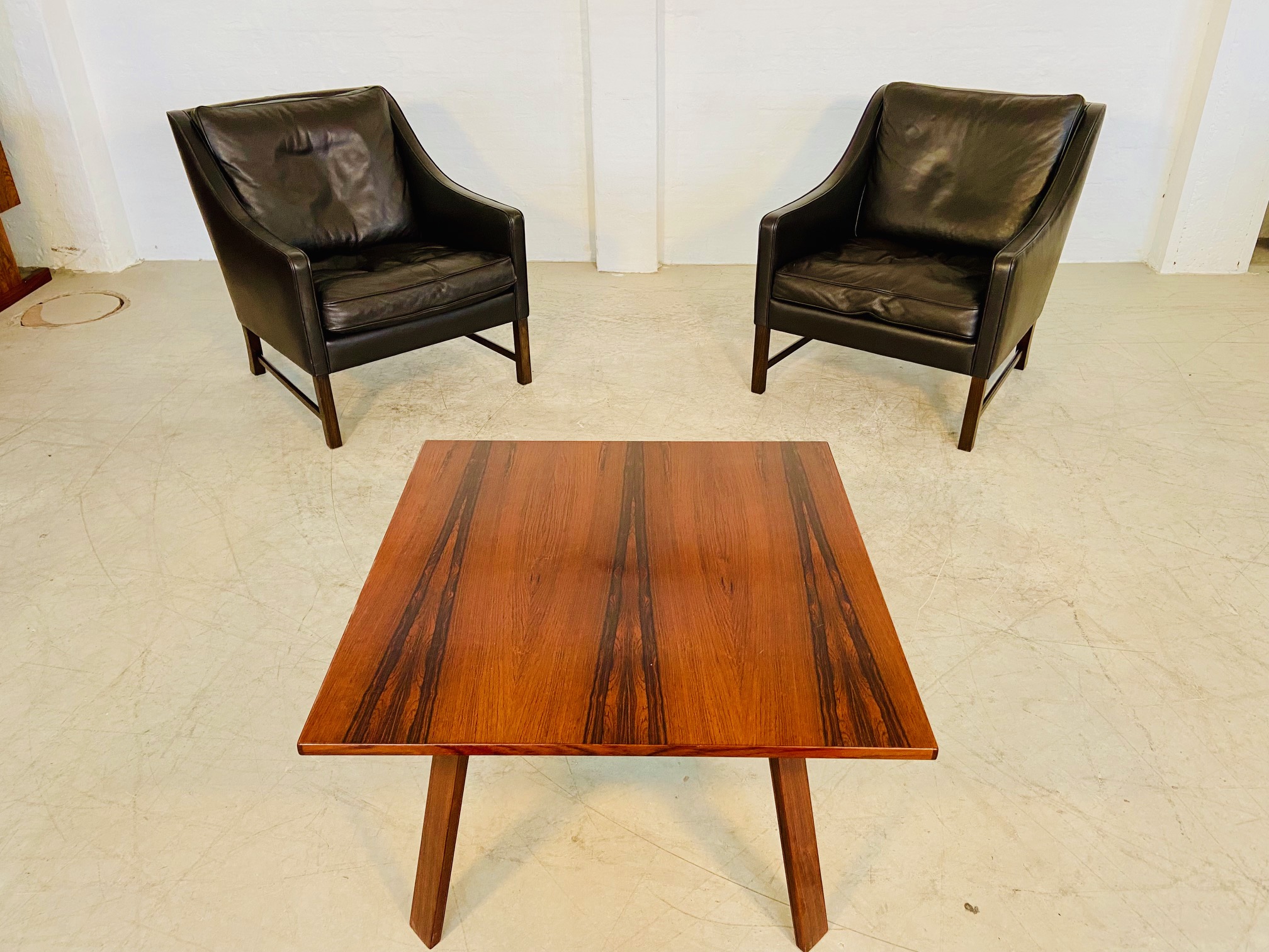 IMG_6484 Fredrik Kayser Mid-Century Leather & Rosewood Lounge Chairs β Brown Leather