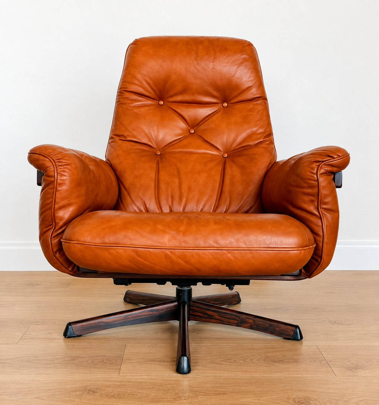 Gote Møbler Vintage Mid Century Reclining Lounge Chair  1970s