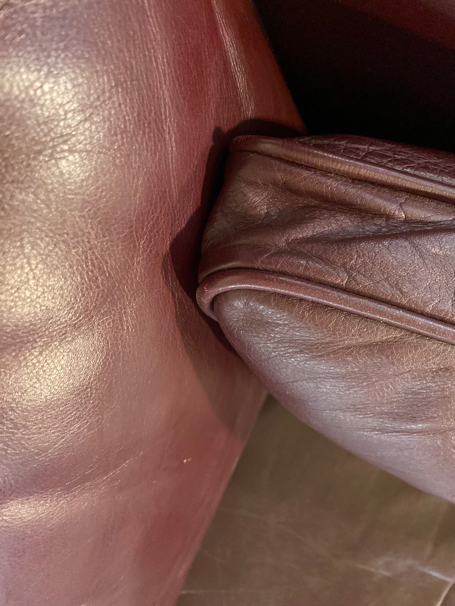 IMG_6300 Mid-Century Modern Arne Norell Swedish Burgundy Leather Sofa β 1960s