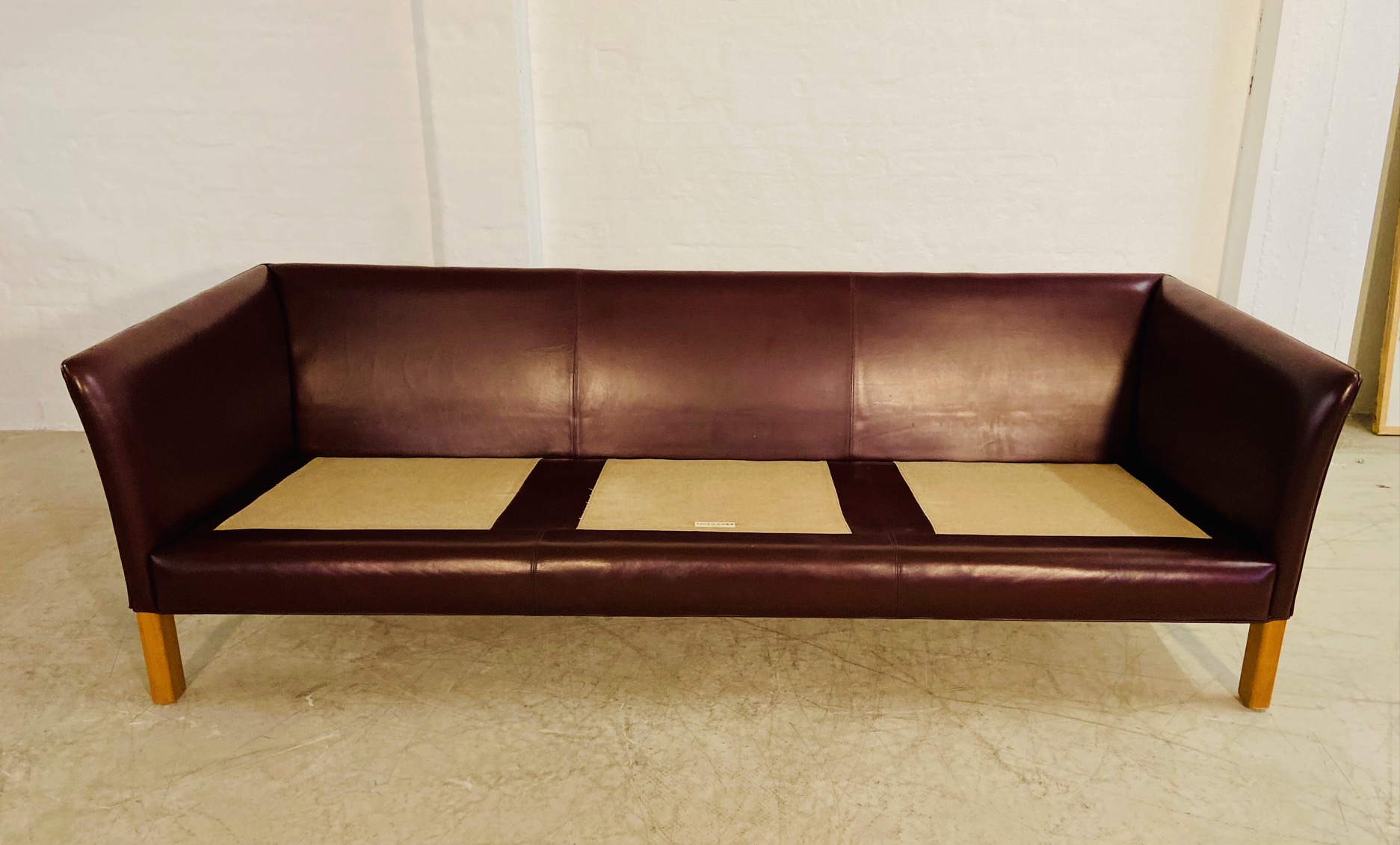 IMG_6304 Mid-Century Modern Arne Norell Swedish Burgundy Leather Sofa β 1960s