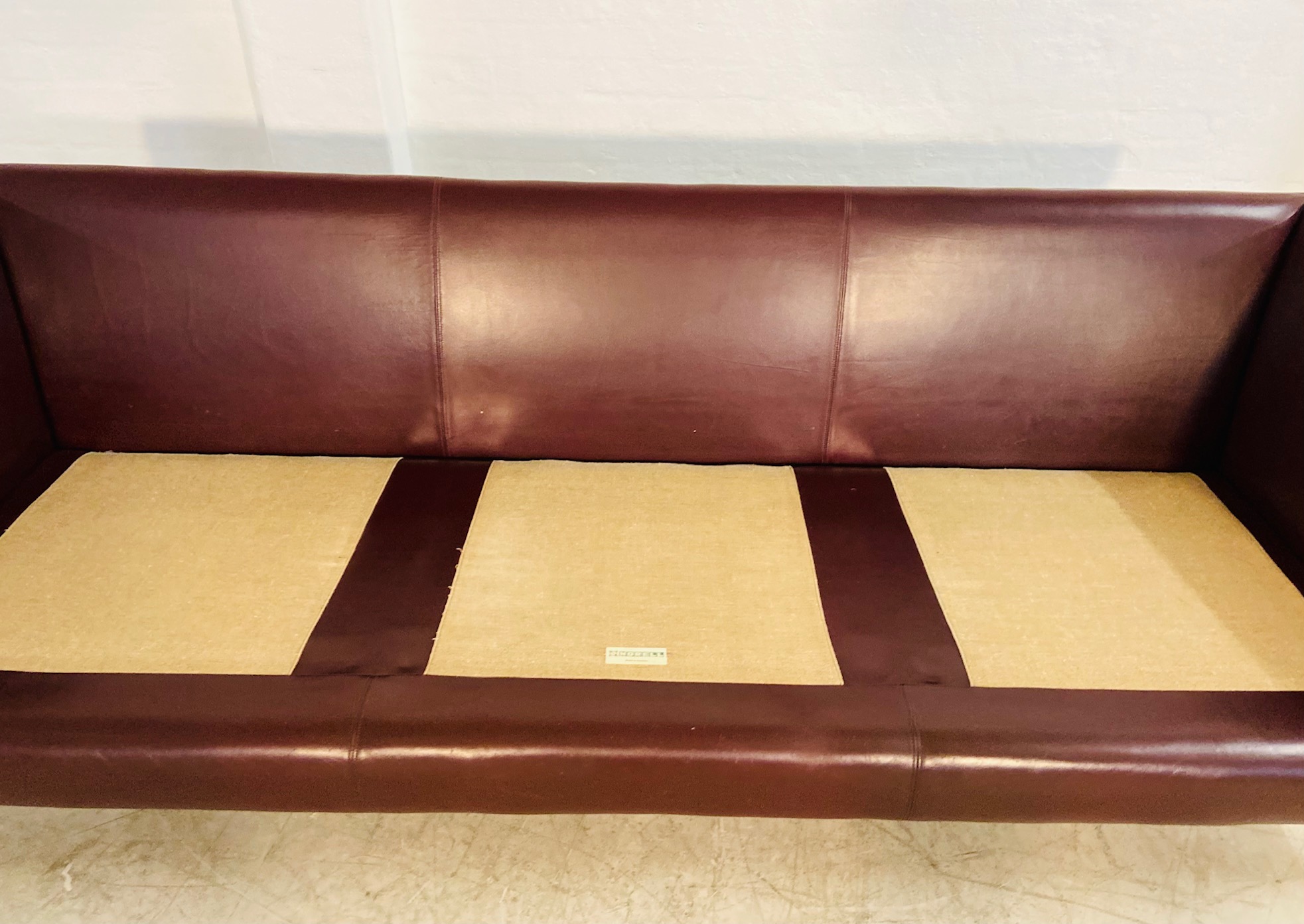 IMG_6305 Mid-Century Modern Arne Norell Swedish Burgundy Leather Sofa β 1960s