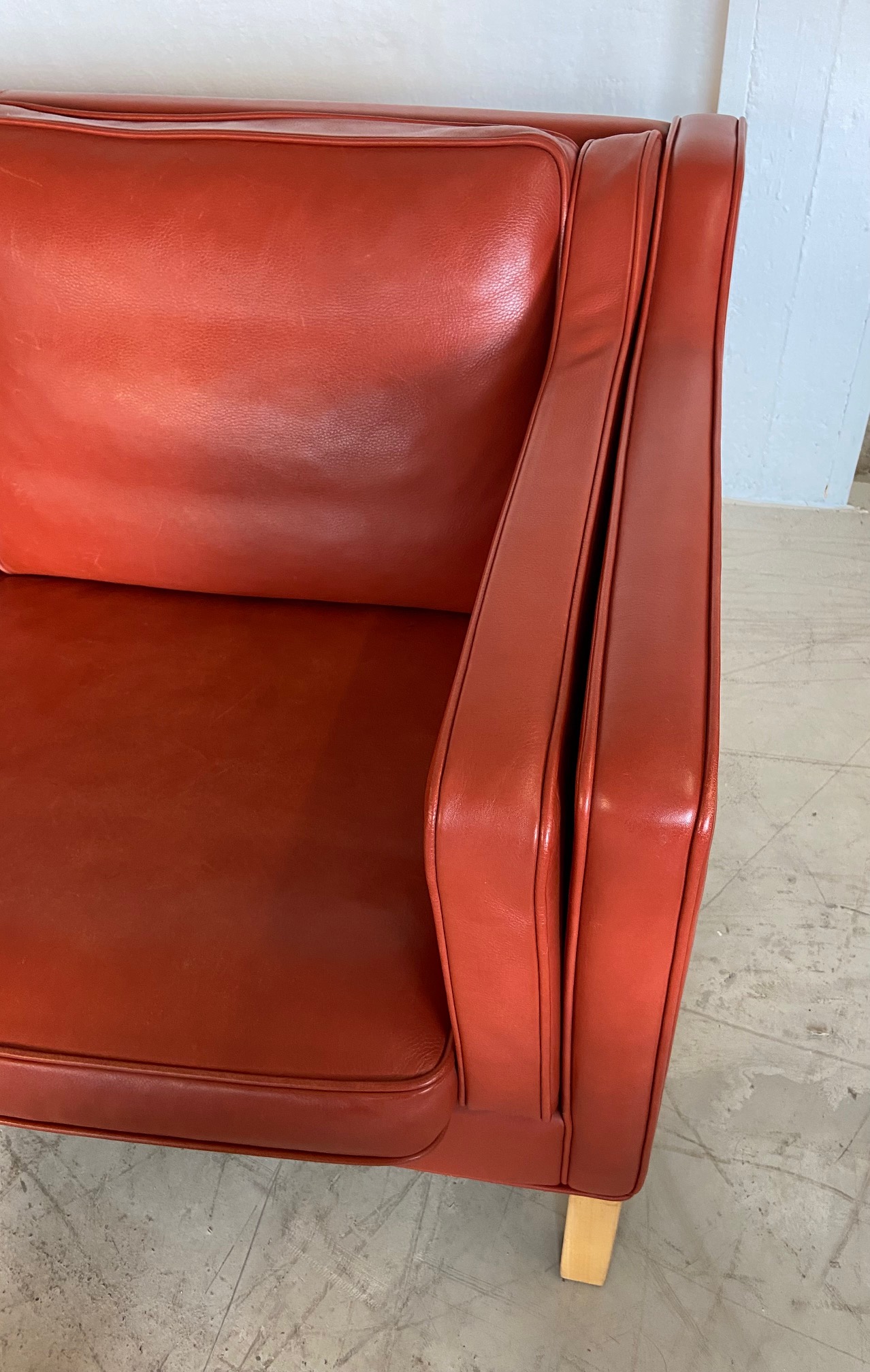 IMG_8750 Mogens Hansen Vintage Danish 3 Person Cognac Leather Sofa