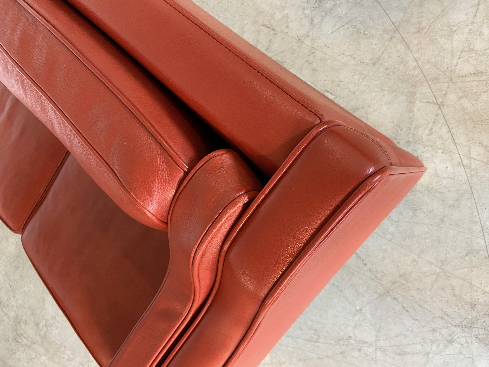 IMG_8760 Mogens Hansen Vintage Danish 3 Person Cognac Leather Sofa