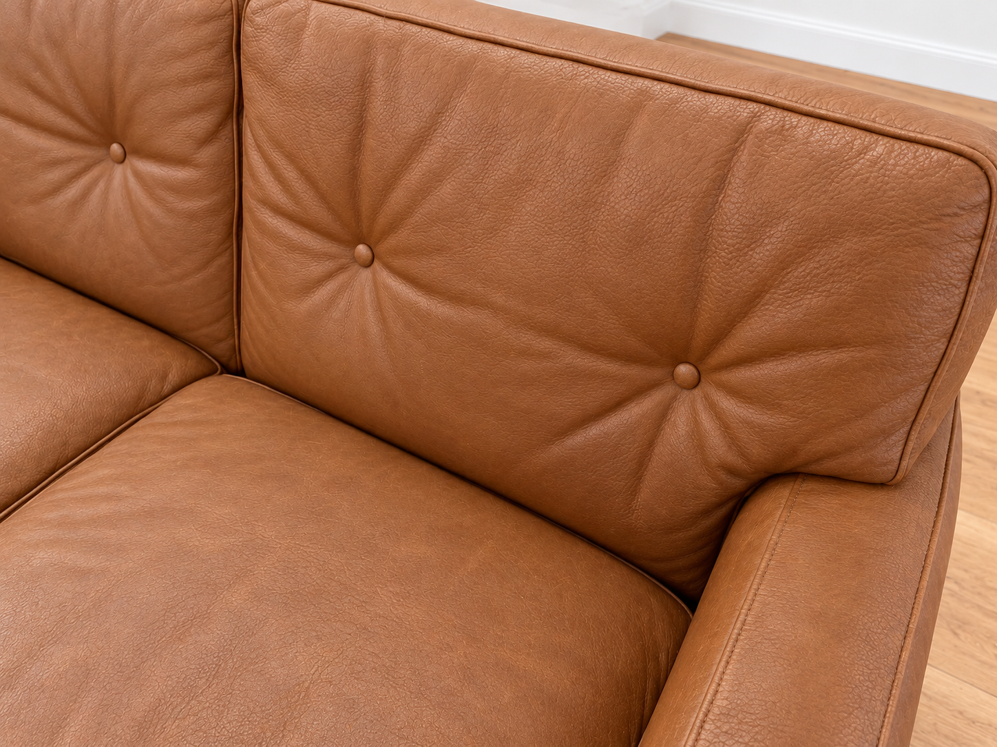 Mid Century Scandinavian Peem Oy,  2 Seater Cognac Leather Sofa 1960's