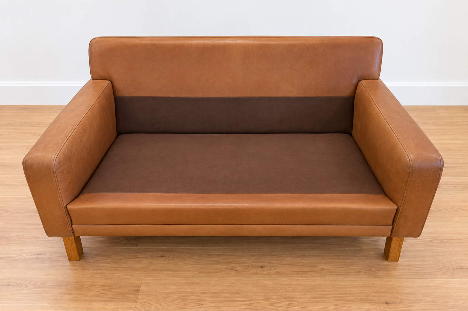 Mid Century Scandinavian Peem Oy,  2 Seater Cognac Leather Sofa 1960's