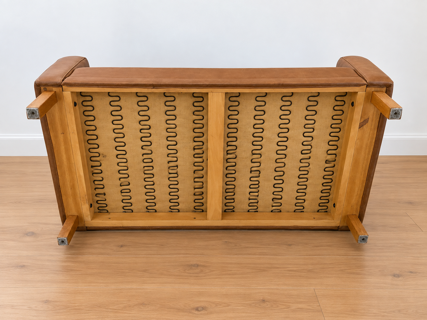 Mid Century Scandinavian Peem Oy,  2 Seater Cognac Leather Sofa 1960's