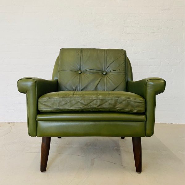 IMG_1942 Vintage Danish Mid Century Svend Skipper Olive Green Lounge Chair 1965