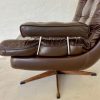 IMG_4670 Danish Vintage Mid Century Brown leather and chromed Swivel chair 1970,s