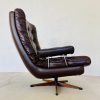 IMG_4676 Danish Vintage Mid Century Brown leather and chromed Swivel chair 1970,s