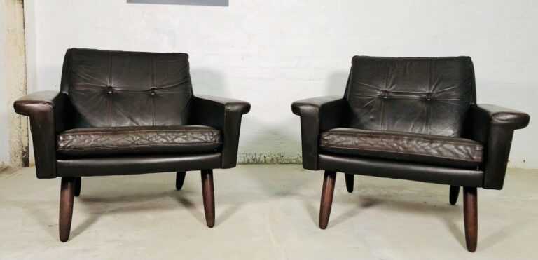 image Vintage Danish Mid Century Svend Skipper Matching Lounge Chairs 1965