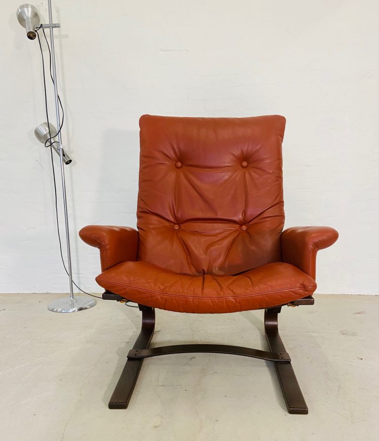 Vintage Danish Mid Century Leather Lounge in Cognac leather by Komfort