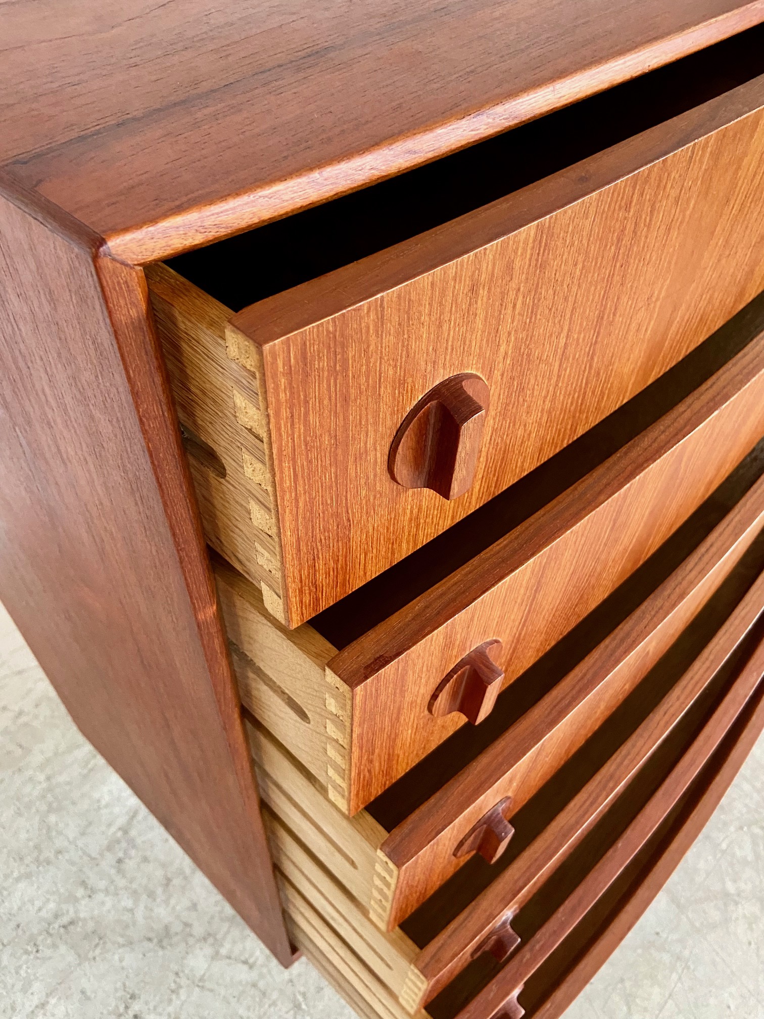 Vintage Danish Mid Century Teak Chest of Drawers by Henning Kjærnulf