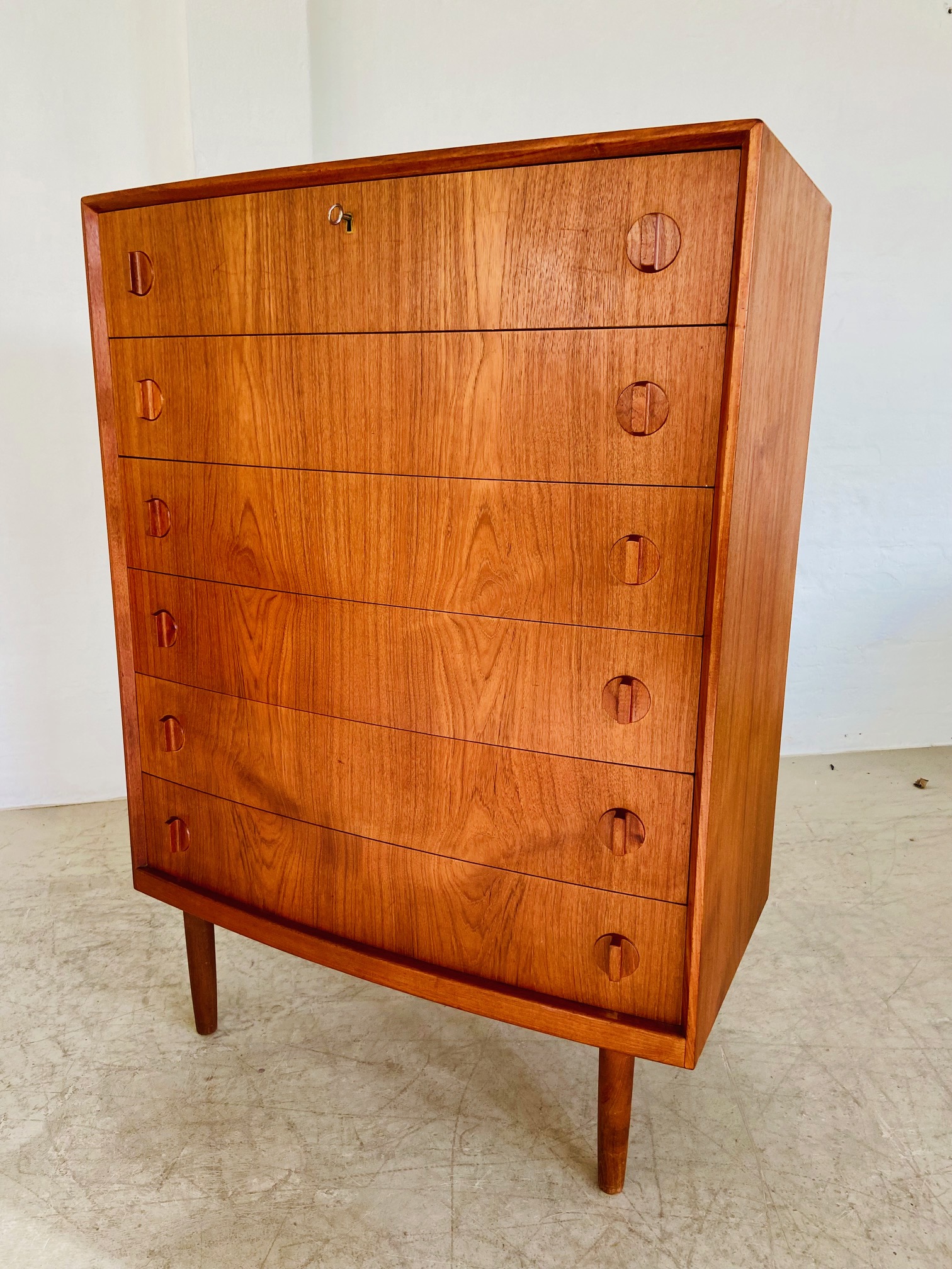 Vintage Danish Mid Century Teak Chest of Drawers by Henning Kjærnulf