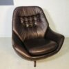 Vintage Swedish Mid Century Leather Lounge Chair In Coco Leather 1975