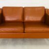 Vintage Danish Mid Century 2 Person Sofa In Cognac Leather 1960's