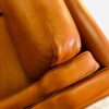 Vintage Danish Mid Century 2 Person Sofa In Cognac Leather 1960's