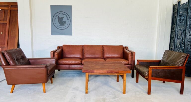 Danish lounge chair and coffee table set