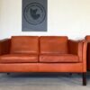 Vintage Danish Mid Century Morgans Hansen lounge set in Cognac Leather 1960,s