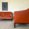 Vintage Danish Mid Century Morgans Hansen lounge set in Cognac Leather 1960,s