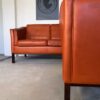Vintage Danish Mid Century Morgans Hansen lounge set in Cognac Leather 1960,s