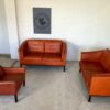 Vintage Danish Mid Century Morgans Hansen lounge set in Cognac Leather 1960,s