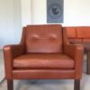 Vintage Danish Mid Century Morgans Hansen lounge set in Cognac Leather 1960,s