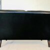 Vintage Danish Mid Century Svend Skipper Black Leather 2 Person Sofa 1965