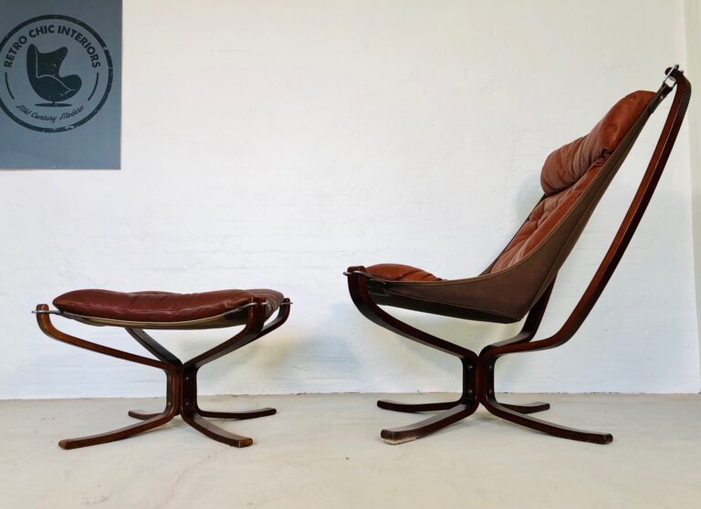 Vintage Danish Mid Century Siqurd Ressell Footstool In Leather&Rosewood  1960's