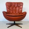 Vintage Danish Mid Century "Egg" Lounge Chair & Matching Footstool 1970's