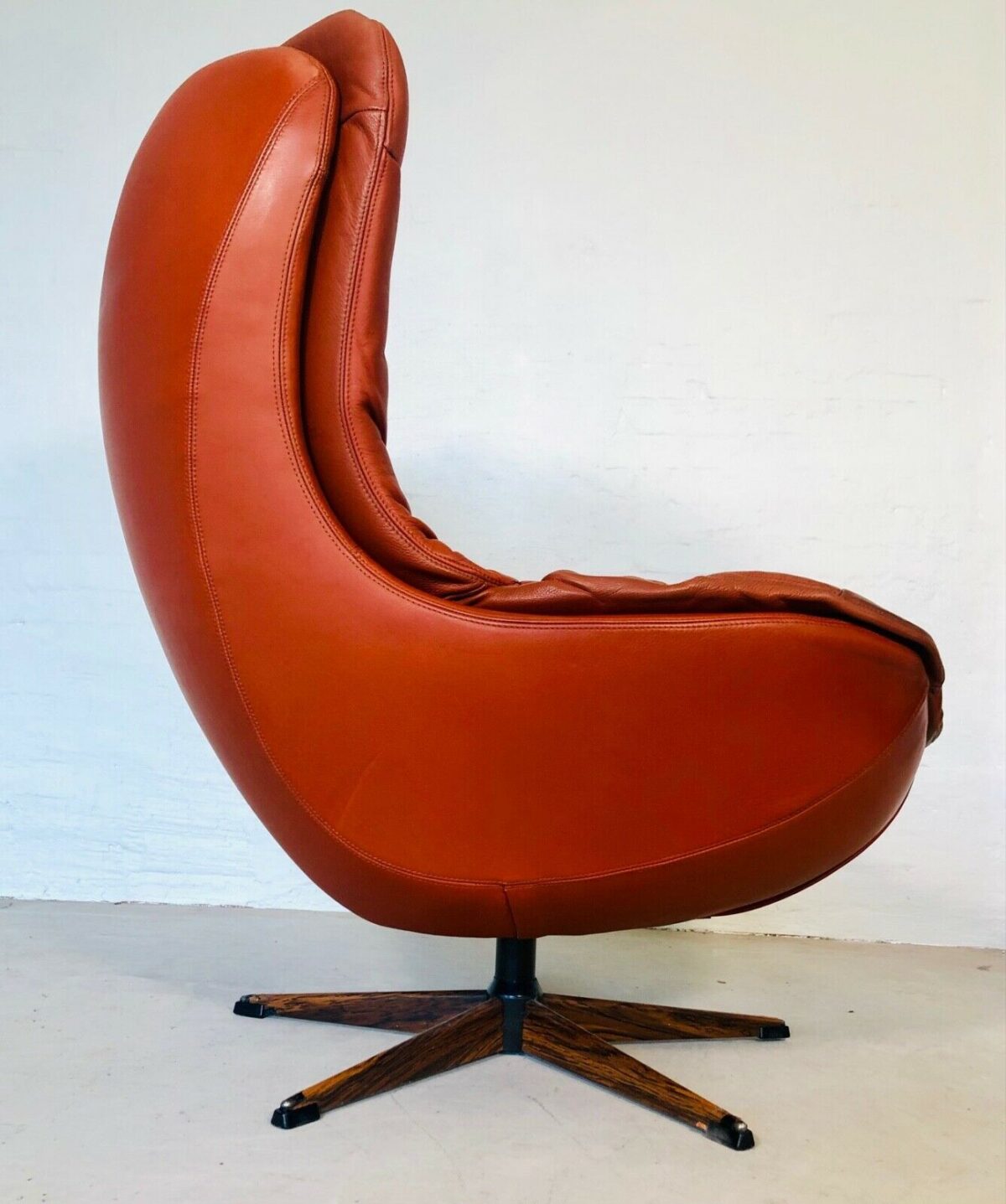 Vintage Danish Mid Century "Egg" Lounge Chair & Matching Footstool 1970's