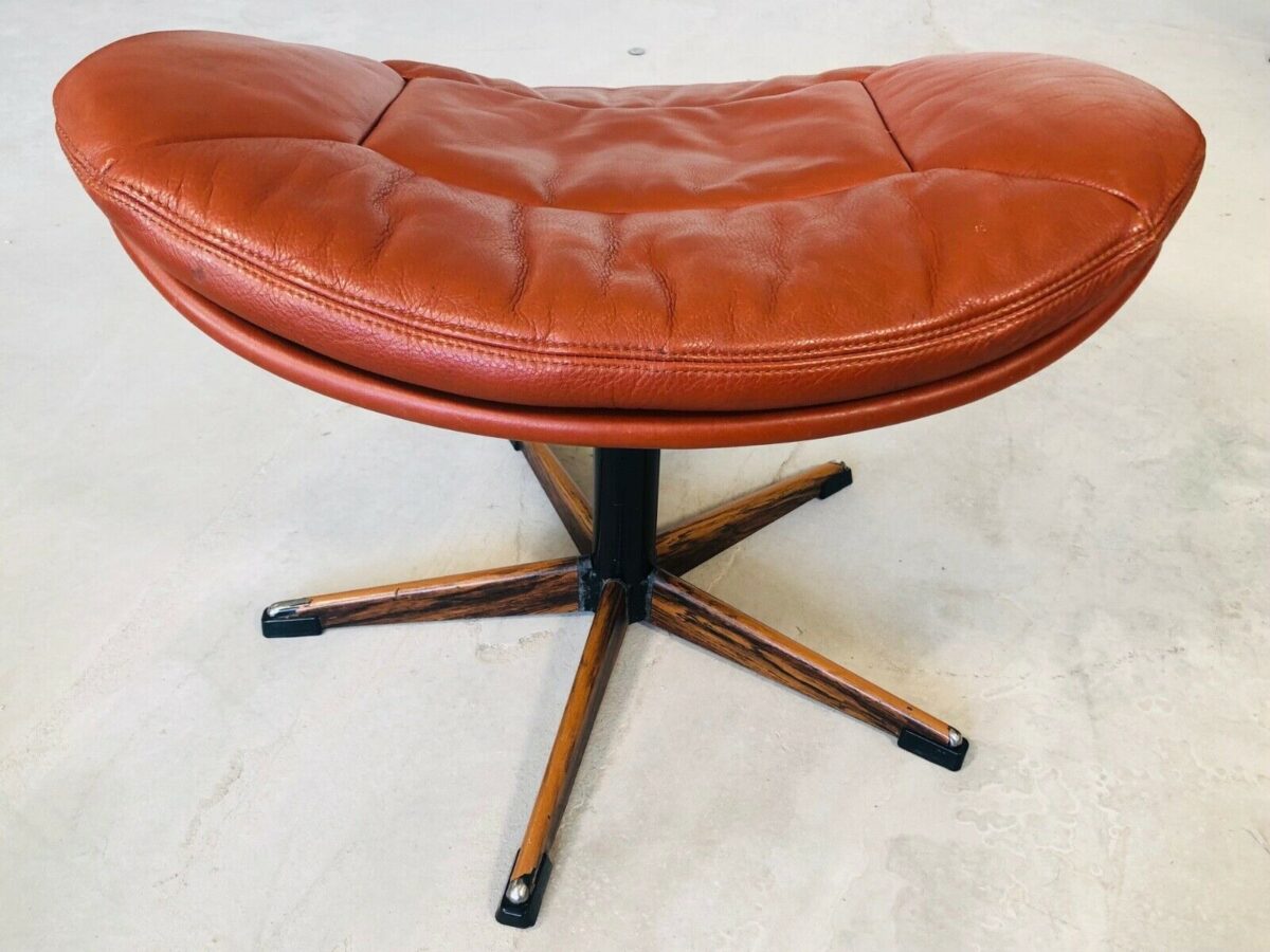 Vintage Danish Mid Century "Egg" Lounge Chair & Matching Footstool 1970's