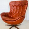 Vintage Danish Mid Century "Egg" Lounge Chair & Matching Footstool 1970's