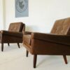 Vintage Danish Mid Century Svend Skipper Leather Lounge Chairs 1965