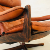Vintage Scandinavian Mid-Century Reclining Lounge Chair In Cognac Leather