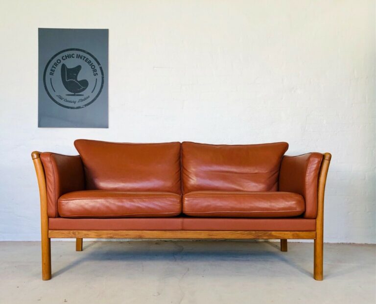 Danish Vintage 2 Person Cognac Leather Sofa By Bo-Concept