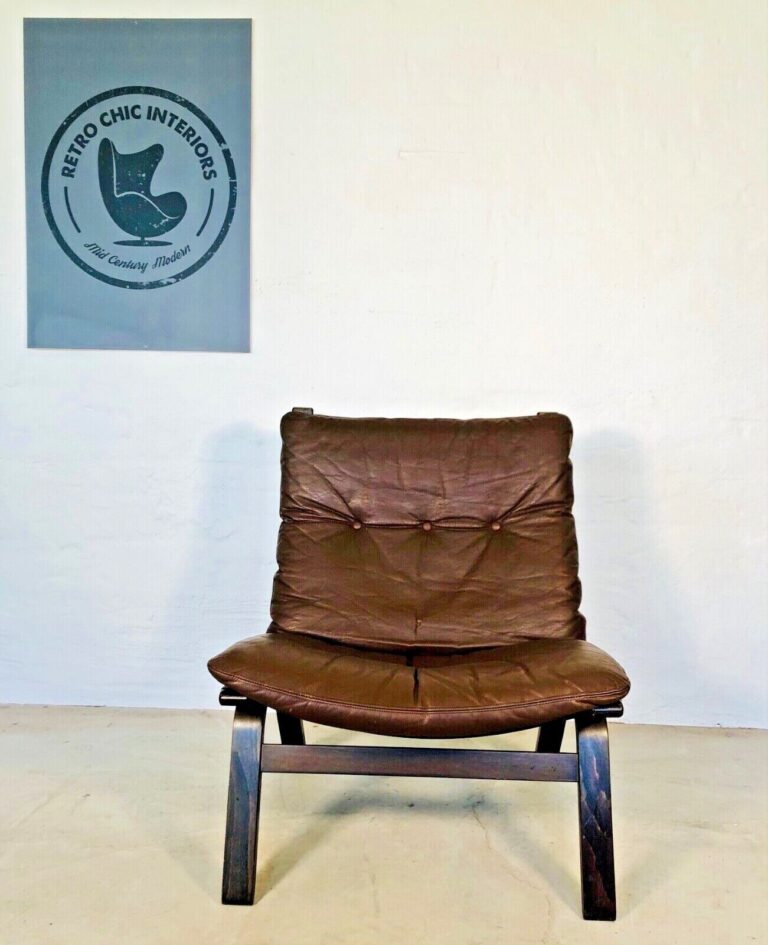 Vintage Scandinavian Lounge Chair In Coco Leather 1970's