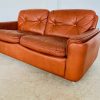 Vintage Retro Sigurd Resell Cognac Leather 2 Person Sofa 1970's