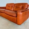 Vintage Retro Sigurd Resell Cognac Leather 2 Person Sofa 1970's