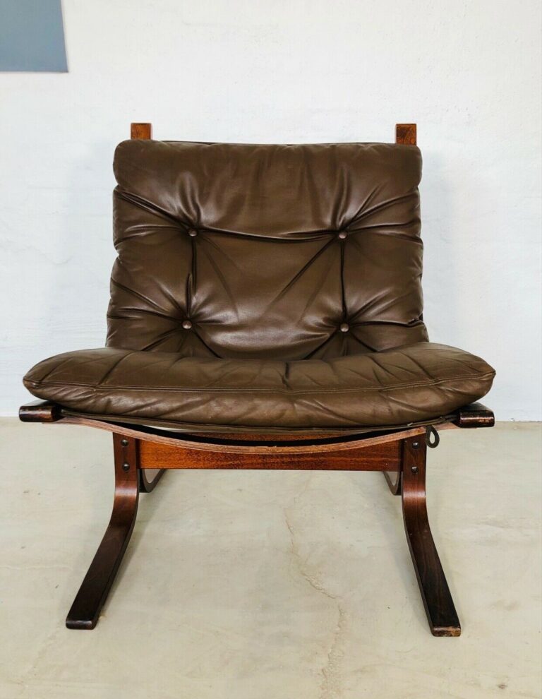 Vintage Norwegian Mid Century Leather Seista Chair by Ingmar Relling