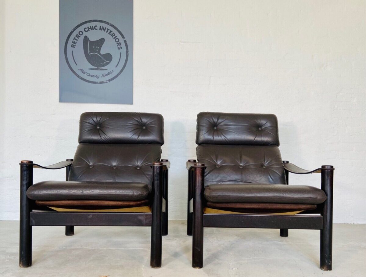 Vintage Swedish Leather Lounge Chairs By Ebbe Gehl & Soren Nissen