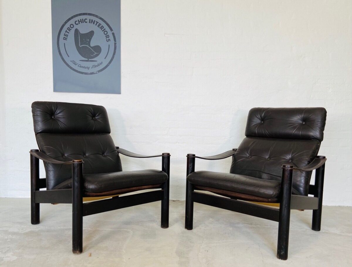 Vintage Swedish Leather Lounge Chairs By Ebbe Gehl & Soren Nissen
