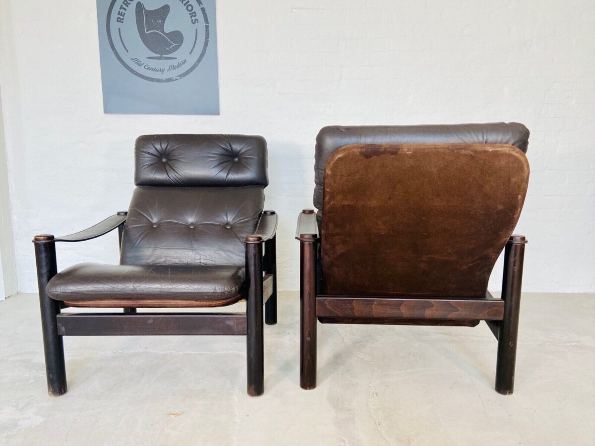 Vintage Swedish Leather Lounge Chairs By Ebbe Gehl & Soren Nissen