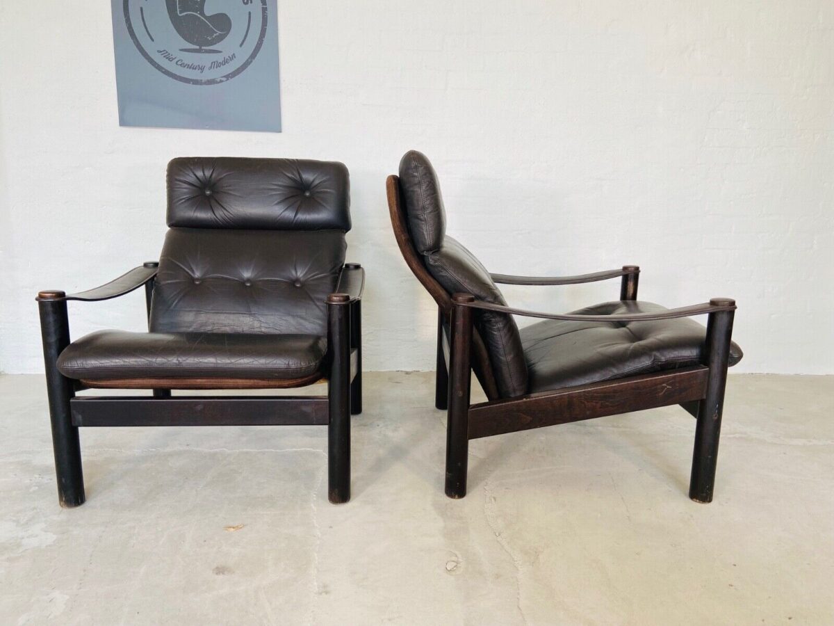 Vintage Swedish Leather Lounge Chairs By Ebbe Gehl & Soren Nissen